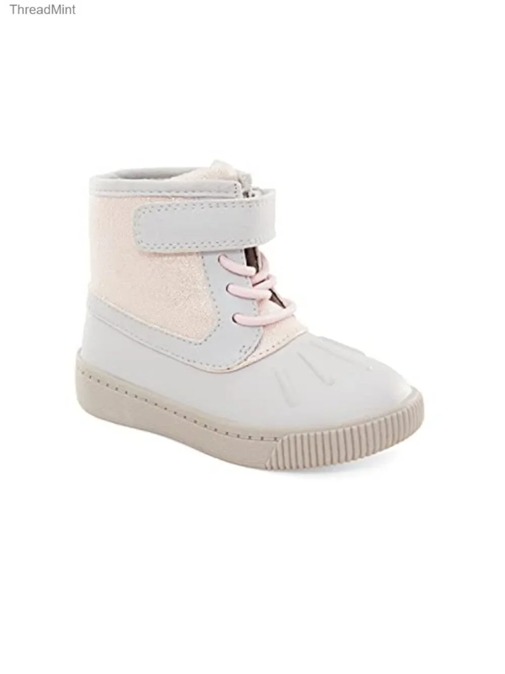 Girls Calf High Bootie Faux Fur Lining Hook Loop Closure TPR Outsole